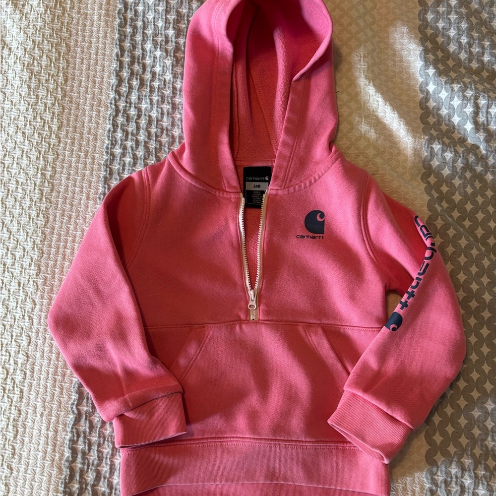 Carhartt Pink Fleece Hoodie Sweatshirt